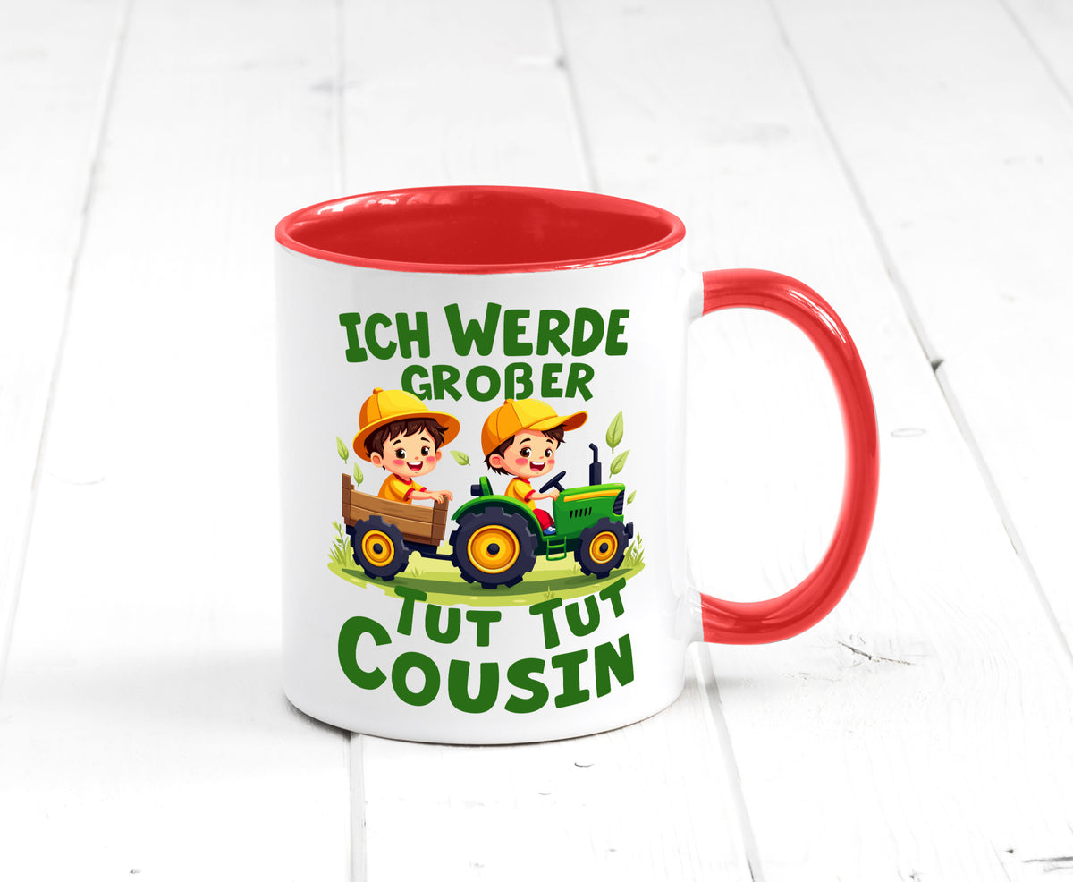 Ich werde Großer Cousin | Familie Bauer lustiger Spruch Geschenk Geschenkidee Tasse
