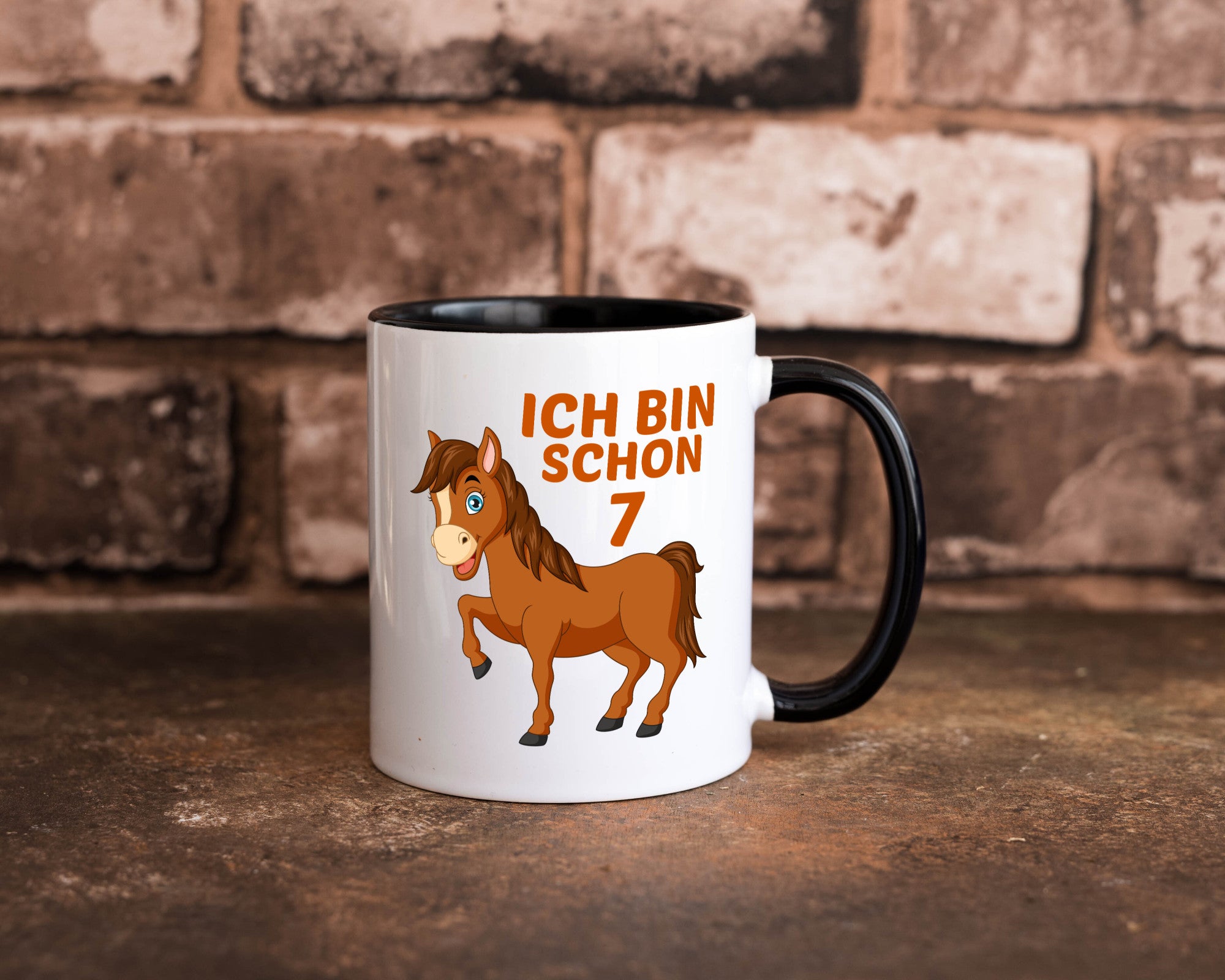 7. Geburtstag | Ich bin schon 7 Pferde Pony Humor Geschenkidee Tasse