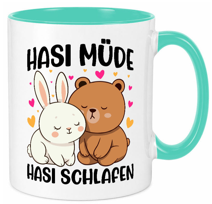 Hasi Müde | schlafen Kaninchen Häschen v2 lustiger Spruch Geschenk Humor Tasse