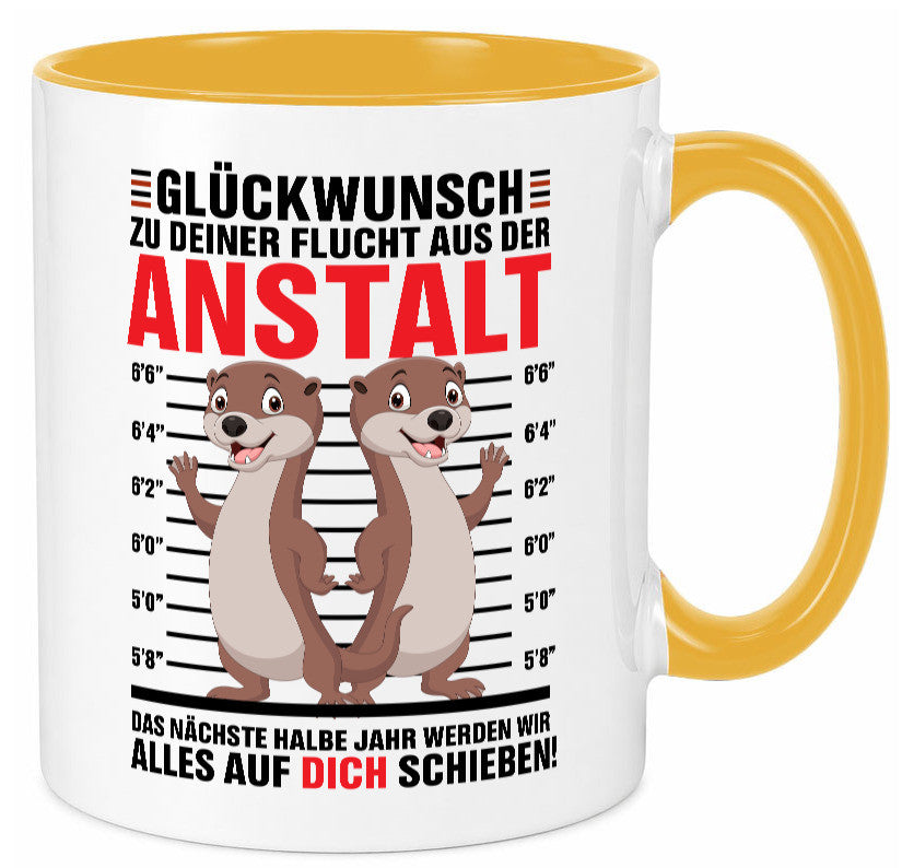Glückwunch zur Flucht | Jobwechsel Arbeitskollegen Geschenk Arbeit Kollegen Tasse