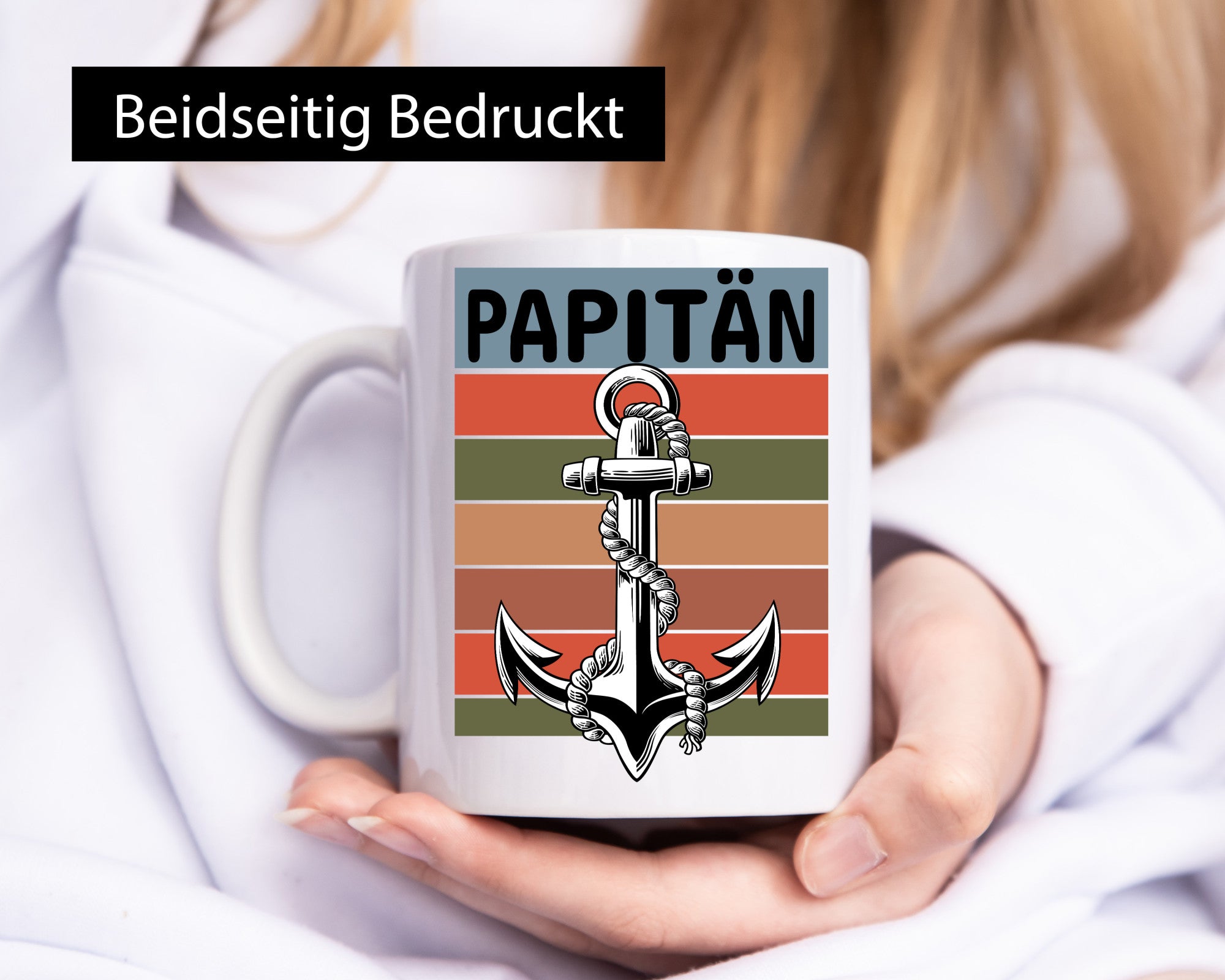 Papitän | Spruchtasse Vatertag Geburtstag Papa lustig Familie Geschenkidee