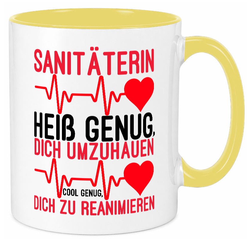 Heiße Sanitäterin | Reanimation Puls Rettungsdienst lustiger Spruch Geschenk Tasse