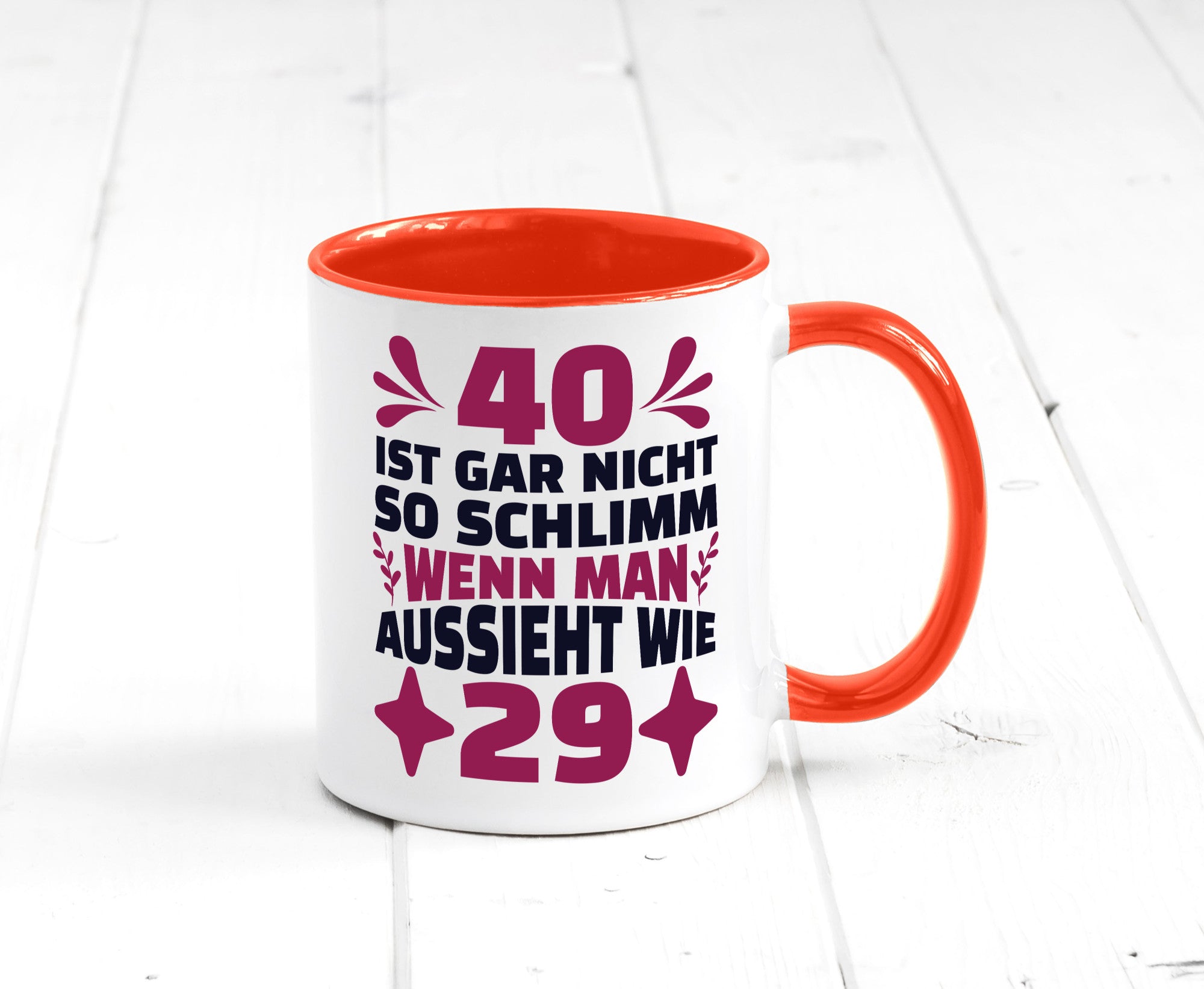 40 ist gar nicht schlimm | 40. Geburtstag Jung aussehen Geschenkidee Humor Tasse