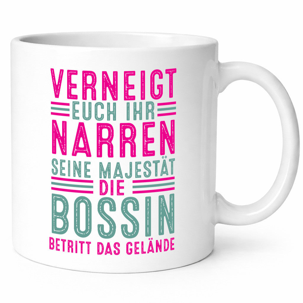 Verneigt euch: Bossin | Führungskraft Vorgesetzte v2 Humor Geschenkidee Tasse
