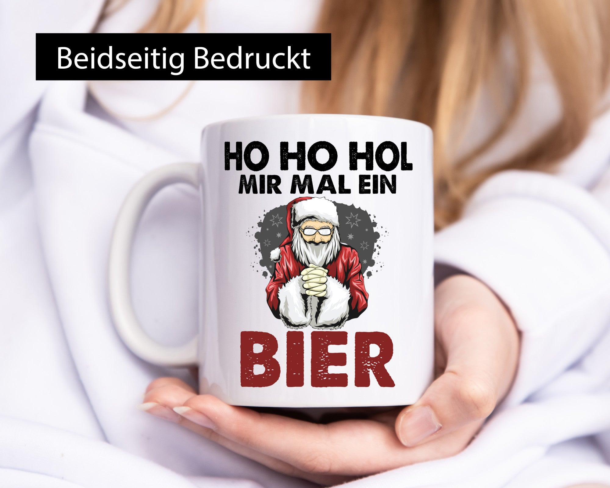 Ho Hol mir mal ein Bier | Weihnachten Geschenkidee Humor Tasse
