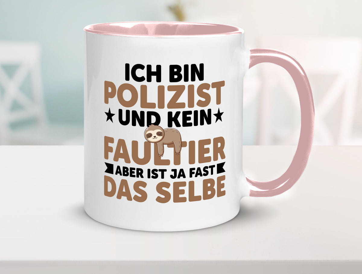 Ich bin kein Faultier: Polizist | Polizei v2 lustig Tierliebhaber Humor Tasse