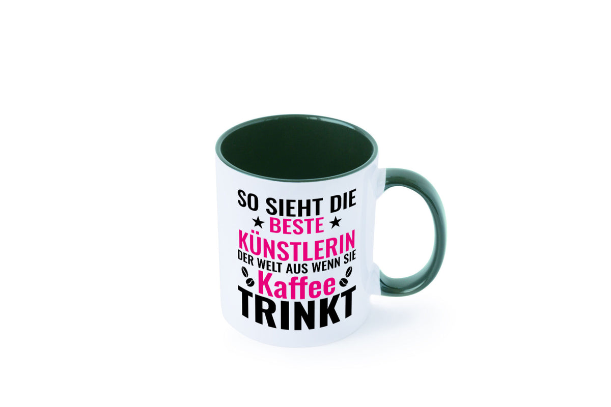 Kaffee trinkt: Künstlerin | Kunst Geschenk Humor Geschenkidee lustiger Spruch Tasse