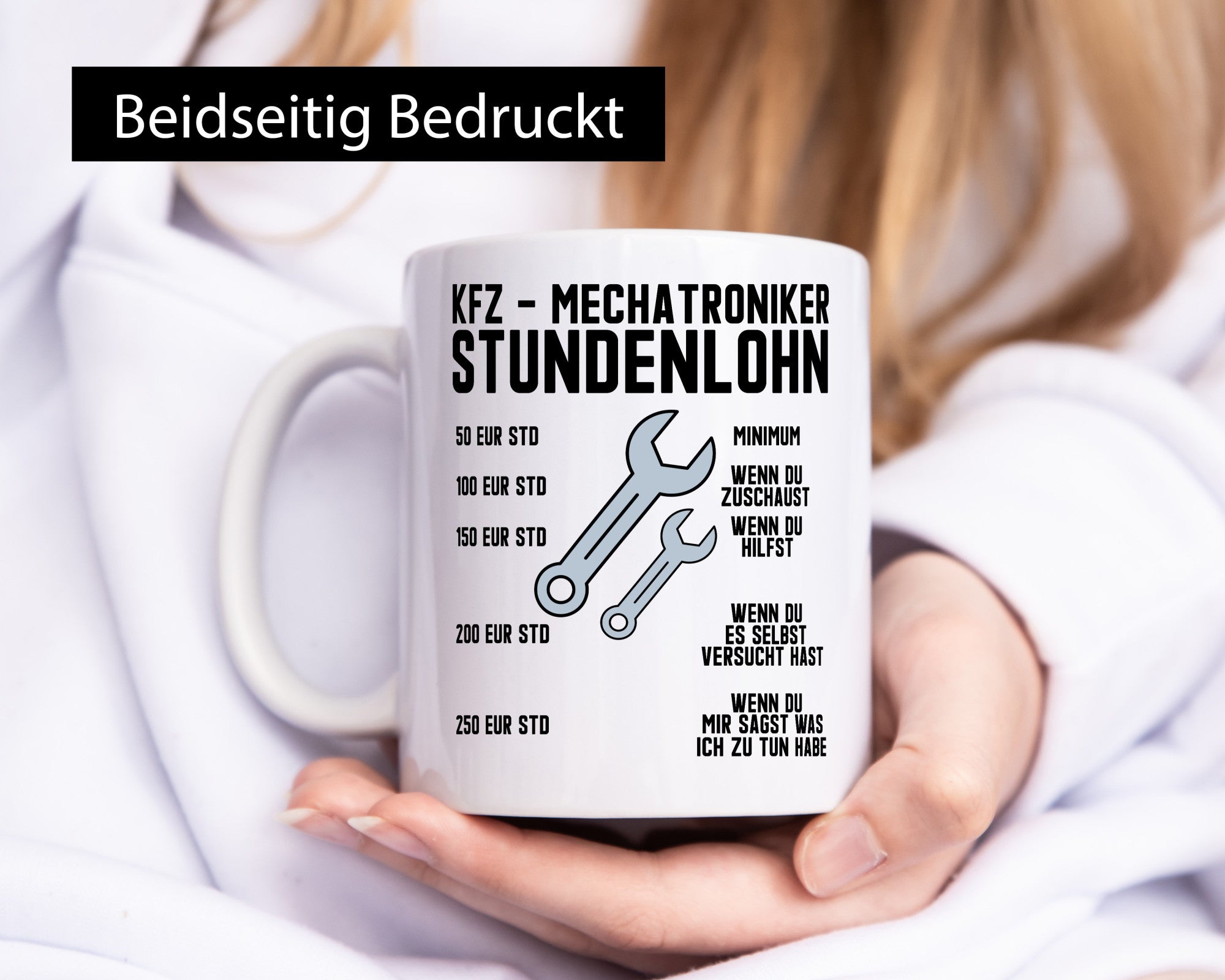 KFZ Mechatroniker | Stundenlohn Automechaniker Spruch Humor Geschenkidee Tasse