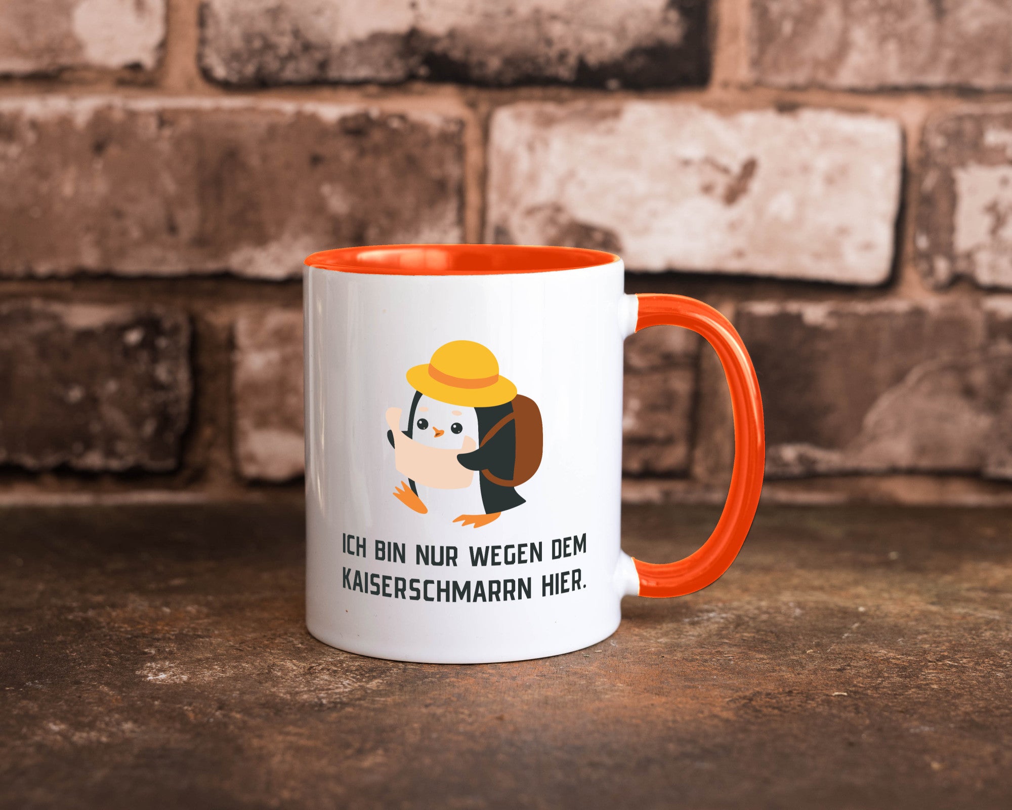 Ich bin nur wegen dem Kaiserschmarrn hier | Pinguin Geschenkidee Humor Tasse