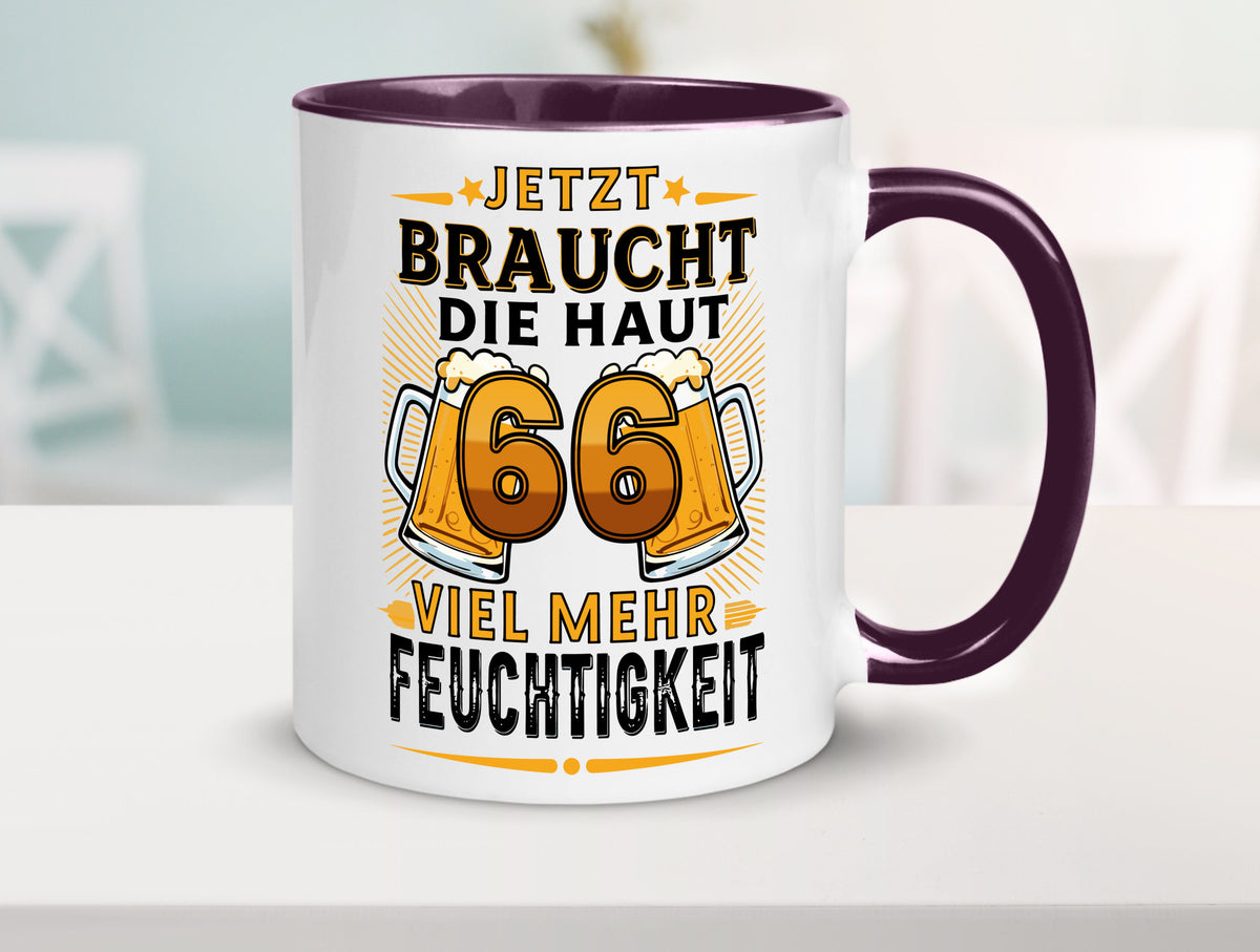 66 braucht die haut mehr Feuchtigkeit | 66. Geburtstag Humor Geschenkidee Tasse
