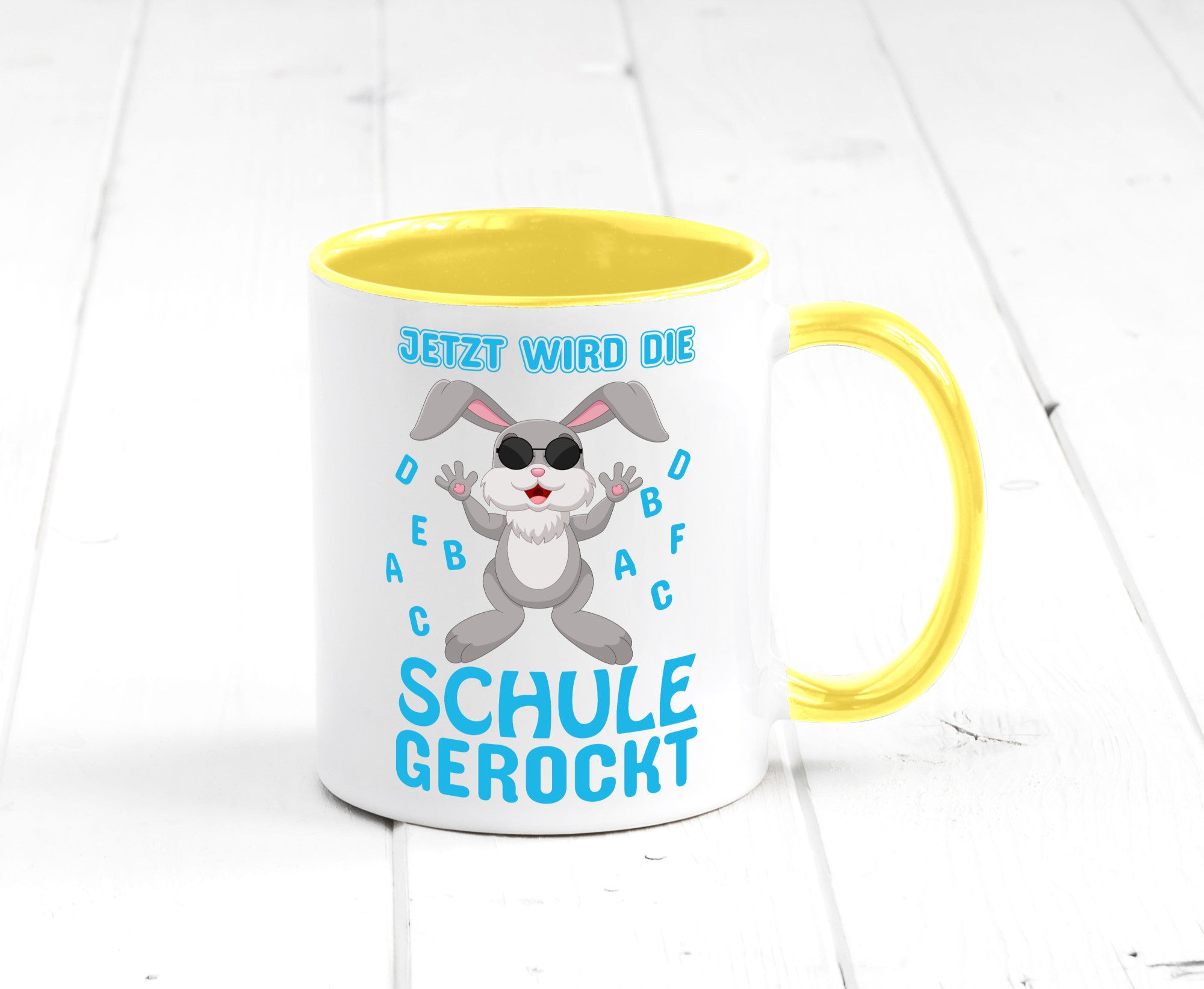 Schule wird gerockt | Schulbeginn Tasse cooler Hase lustiger Spruch Geschenk