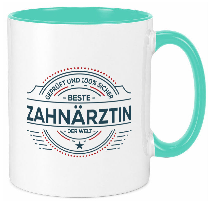 Geprüft und sicher: Zahnärztin | Zahnmedizin Beruf lustig Arbeit Kollegen Büro