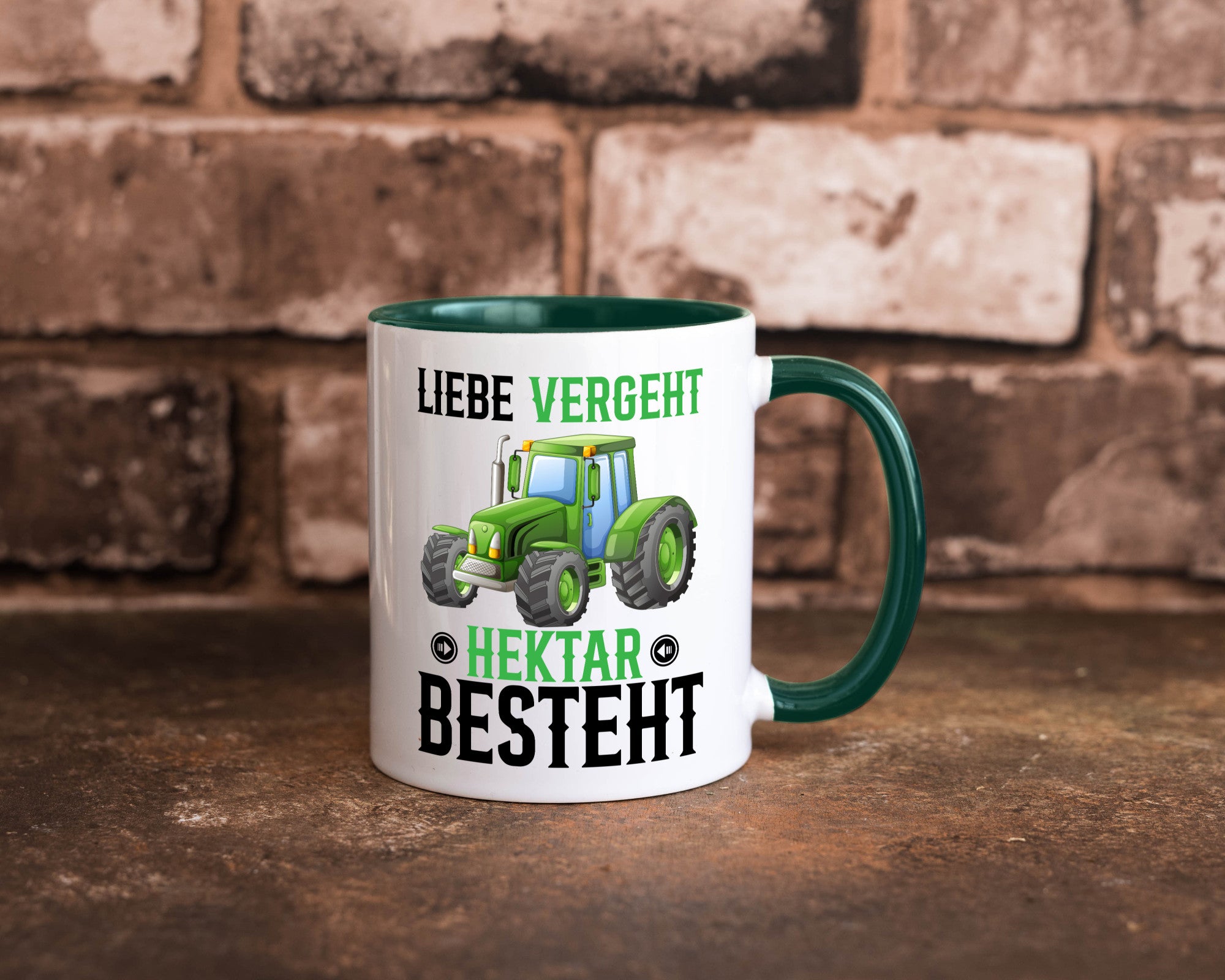 Liebe vergeht Hektar besteht | Traktor Bauer landwirt Humor Geschenkidee Tasse