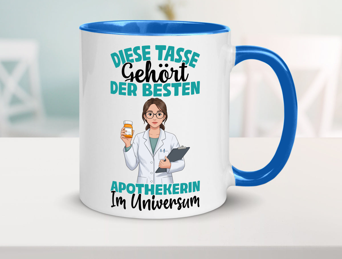 Im Universum: Apothekerin | Apotheke Pharmazie lustiger Spruch Geschenk Humor Tasse