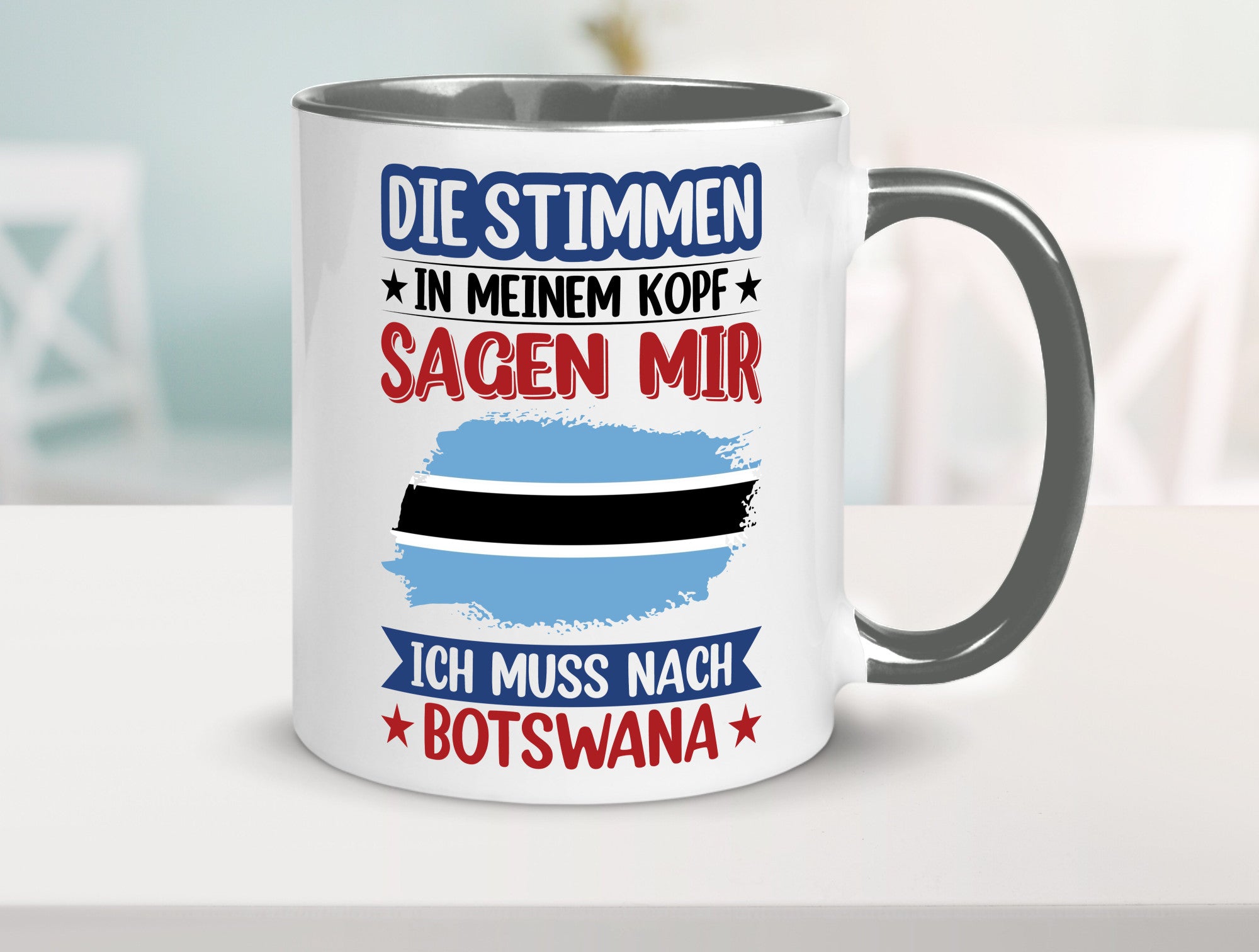 Botswana | Urlaub Stimmen in meinem Kopf Traumland Geschenkidee Humor Tasse