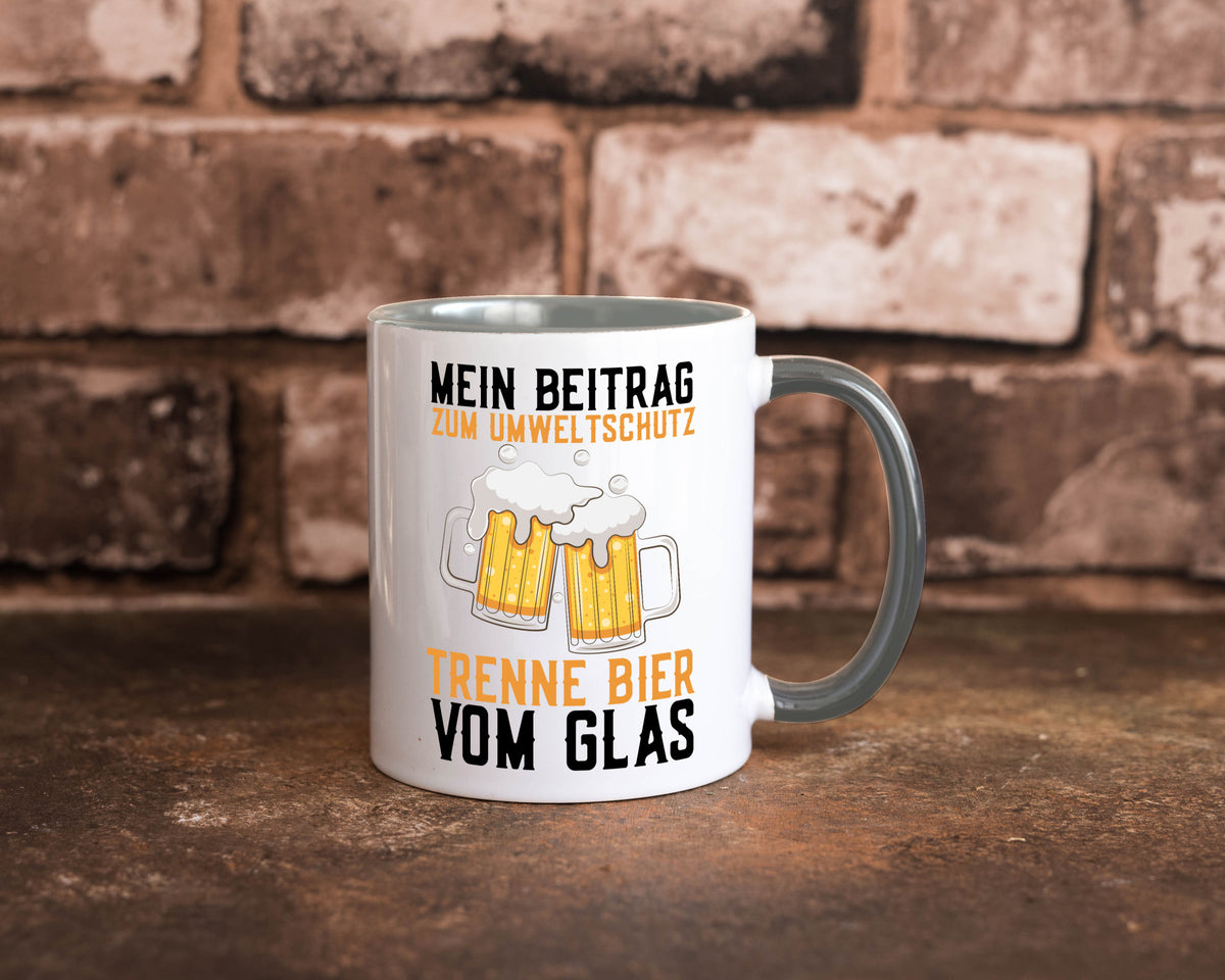 Beitrag zum Umweltschutz | Biertrinker Party Pils lustiger Spruch Geschenk Tasse