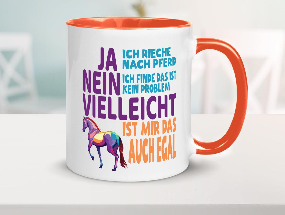Ja ich Rieche nach Pferd | Reiten Pferdestall lustiger Spruch Geschenk Humor Tasse