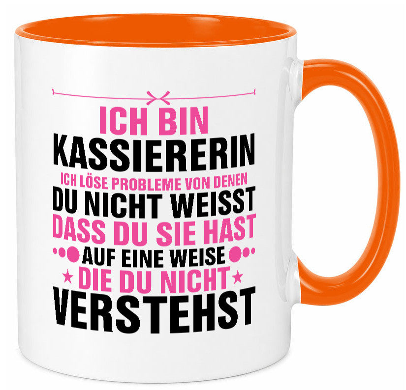Löse Probleme: Kassiererin v2 lustiger Spruch Geschenk Humor Geschenkidee Tasse