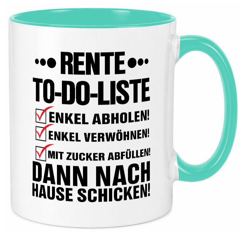 Rente To-Do-Liste | Rentner Tasse Enkel verwöhnen Geschenk Ruhestand Jubiläum
