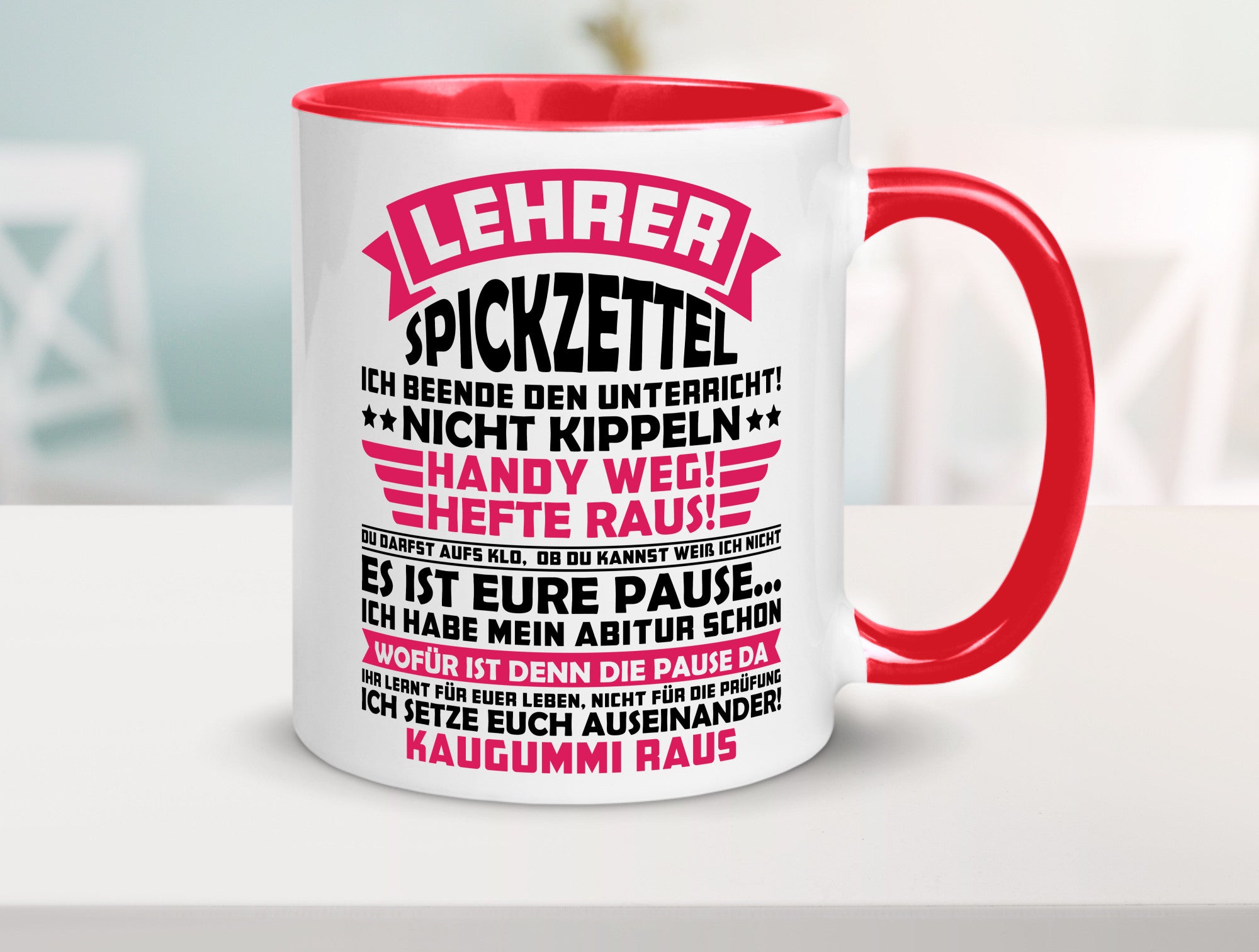 Lehrer Spickzettel | Beruf Tasse lustiger Spruch vl8 Geschenkidee Arbeit
