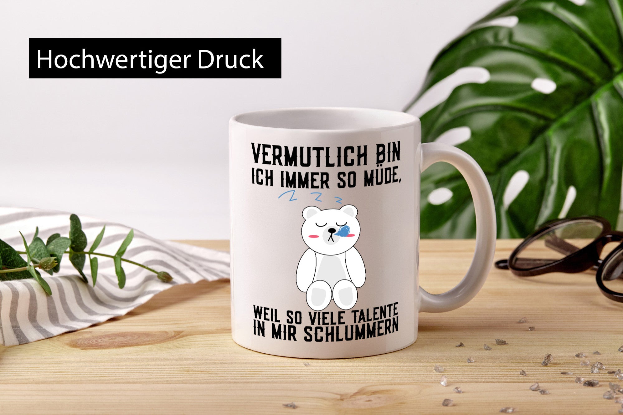 Viele Talente schlummern | schlafender Bär Superman Held lustiger Spruch