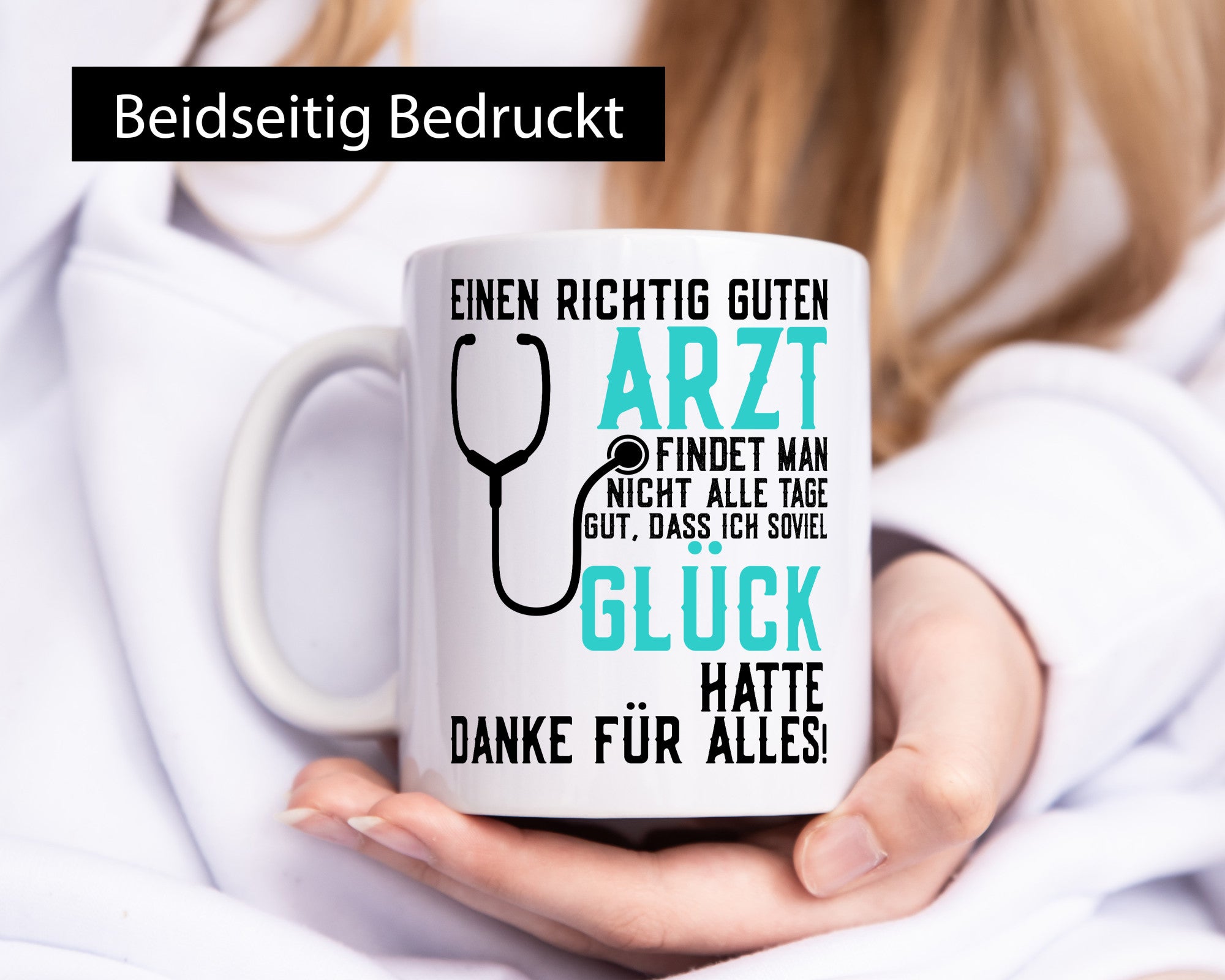 Richtig guter Arzt | Dankeschön Spruch Stethoskop Humor Geschenkidee Tasse