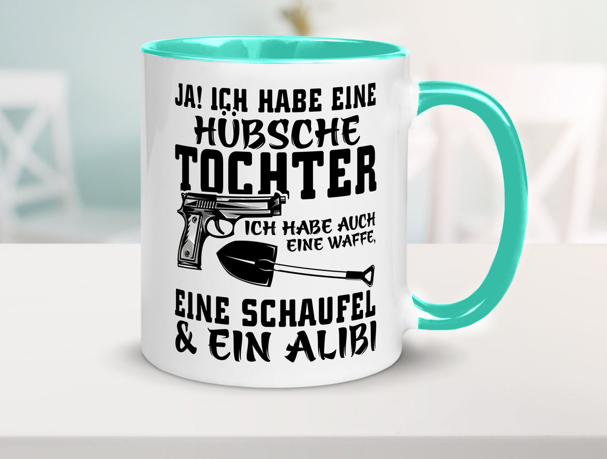 Hübsche Tochter Geschenk Familie Geschenkidee lustiger Spruch Tasse