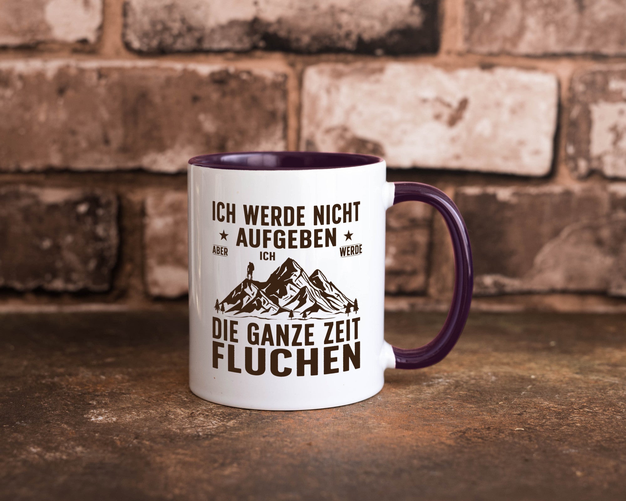 Nicht aufgeben, fluchen | Berge Wanderer v2 Humor Geschenkidee Tasse