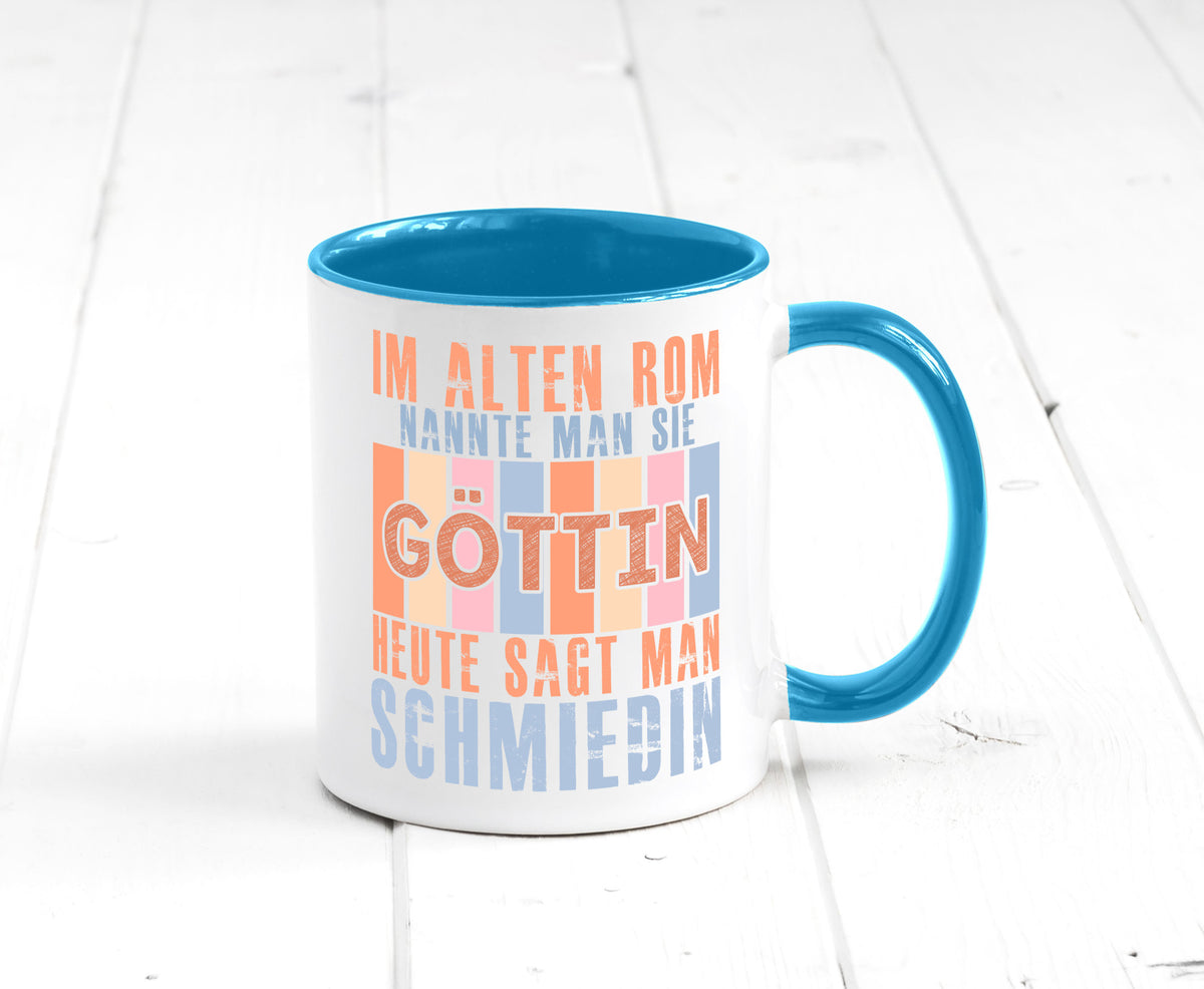 Heute sagt man: Schmiedin | Schmied Beruf Schmiederei lustiger Spruch Geschenk Tasse