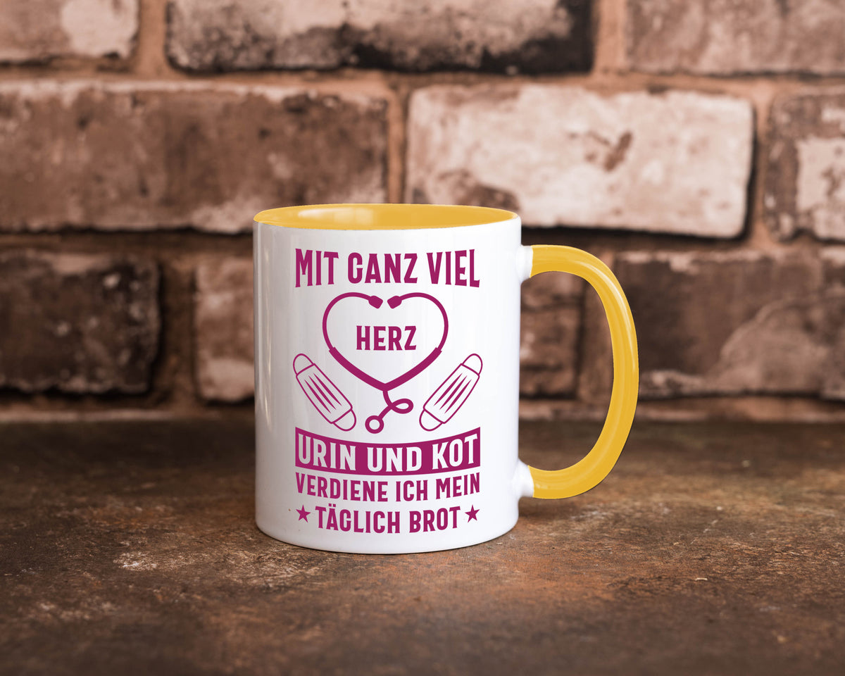 Herz, Urin, Kot, damit verdien ich mein Brot | Stethoskop Geschenk Humor Tasse