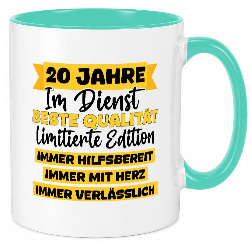 20 Jahre im Dienst | Jubiläum Arbeit v8 Geschenkidee Kollegen Büro Humor Tasse