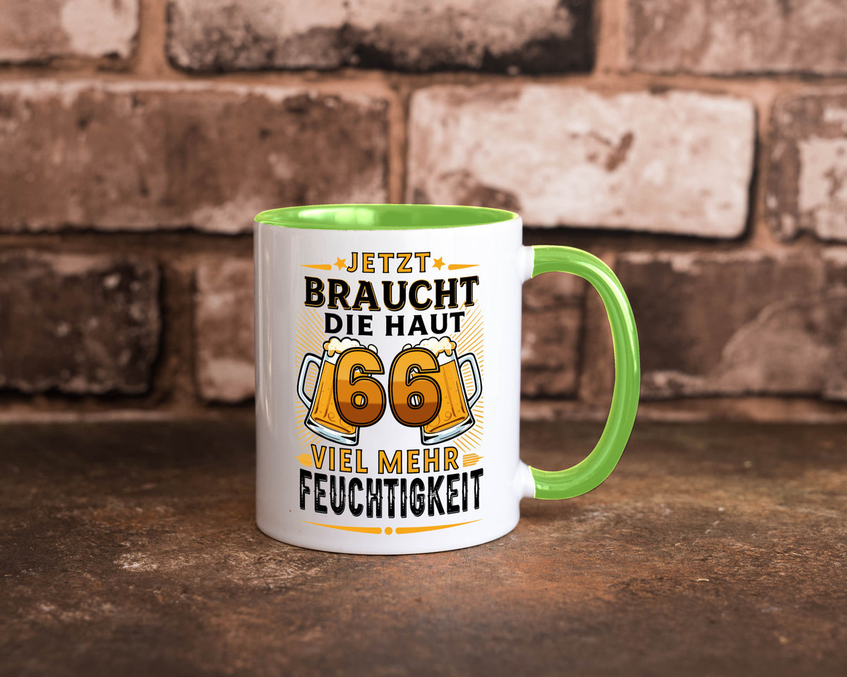 66 braucht die haut mehr Feuchtigkeit | 66. Geburtstag Humor Geschenkidee Tasse
