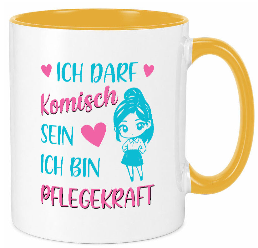 Ich darf komisch sein | Pflegekraft Geschenkidee Humor Tasse