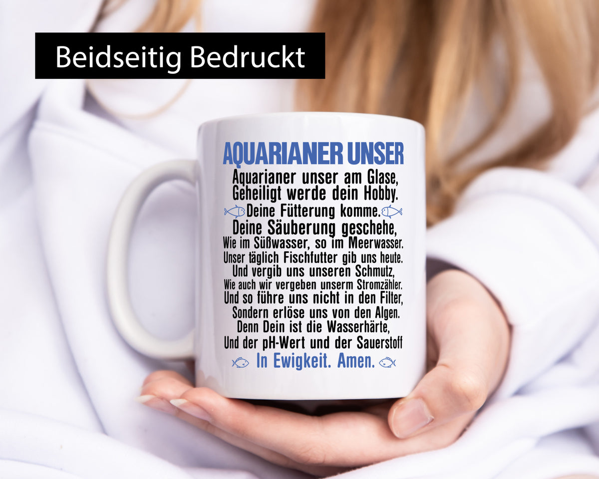 Aquarianer Unser | Aquarium Tasse Fische Gebet Witz lustig Humor Geschenkidee