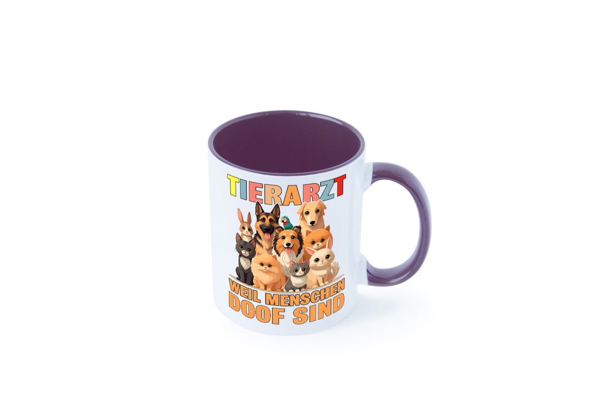 Tierarzt weil Menschen doof sind | Tierärztin lustig Tierliebhaber Humor Tasse