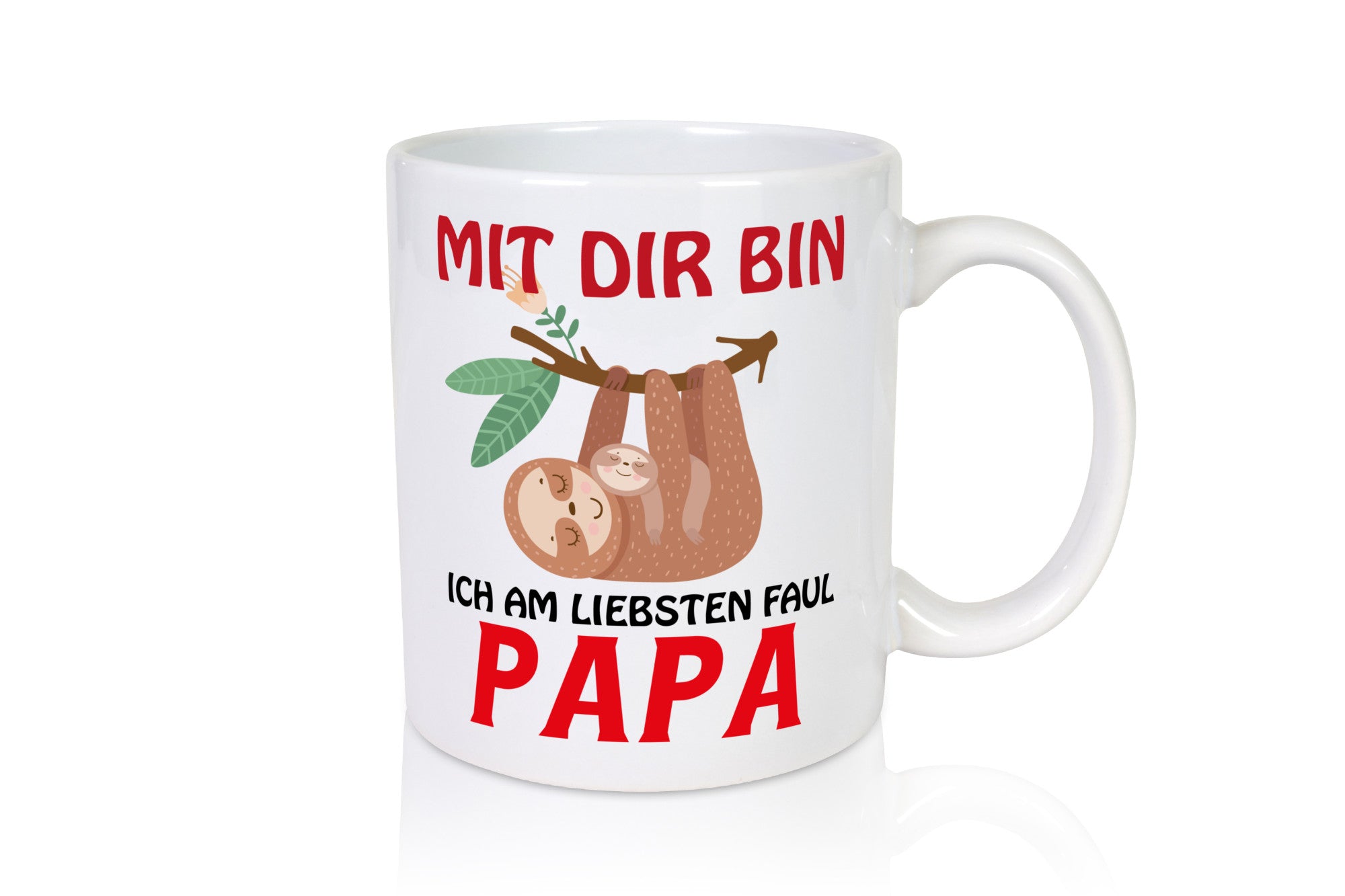Faultier Papa lustig Tierliebhaber Humor Geschenk Tasse