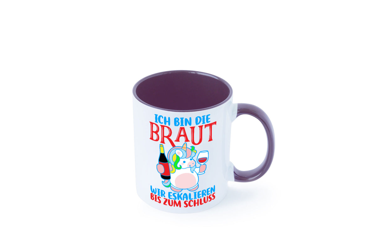 Junggesellinnenabschied | JGA Braut Einhorn Eskalation v2 lustig Humor Tasse