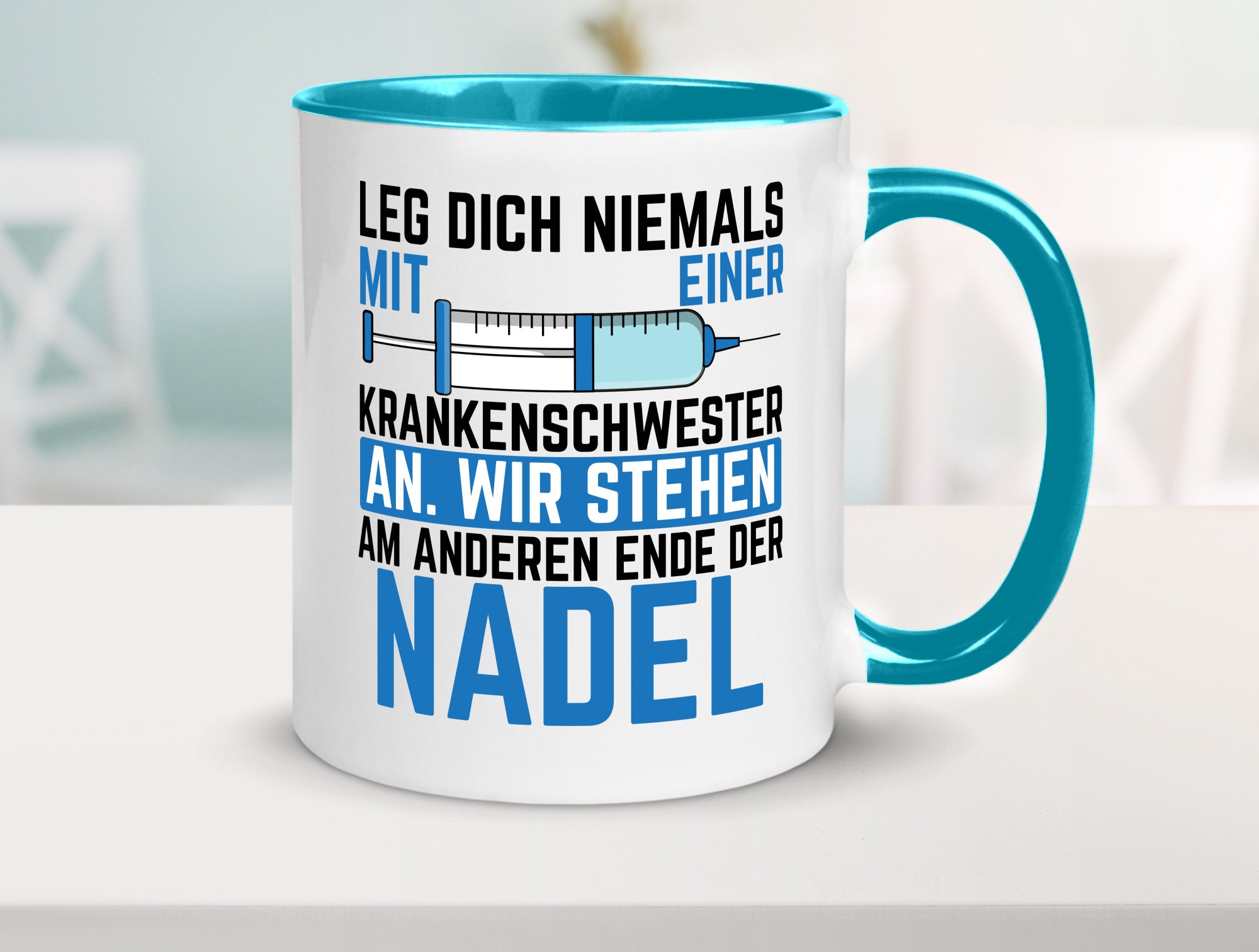 Krankenschwester anlegen | Nadel Spritze Klinik Spruch Geschenkidee Humor Tasse