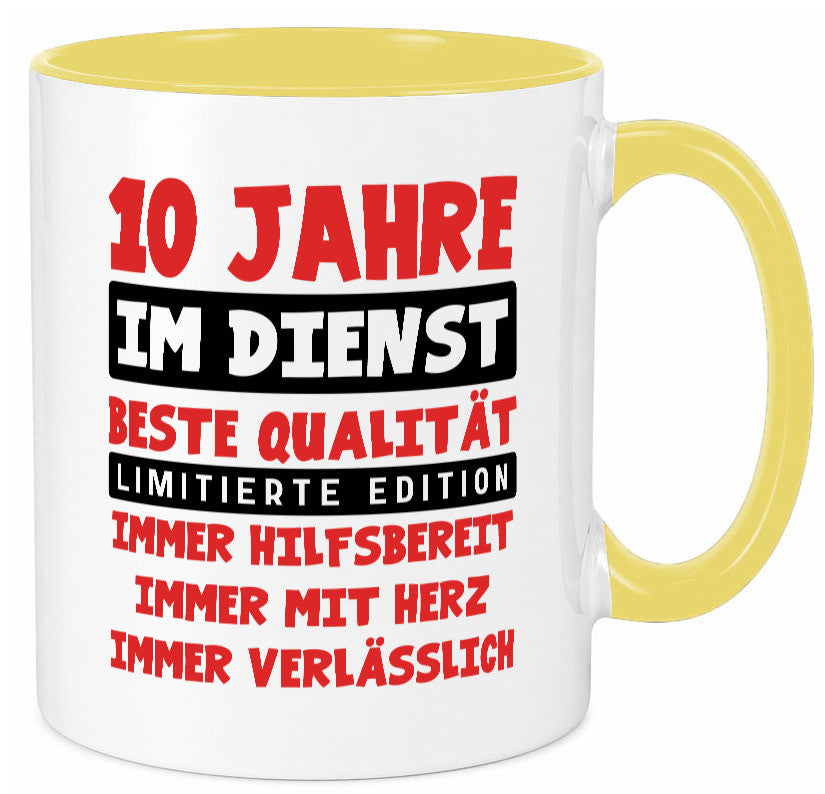 10 Jahre im Dienst | Jubiläum Arbeit v9 lustig Kollegen Büro Geschenk Tasse