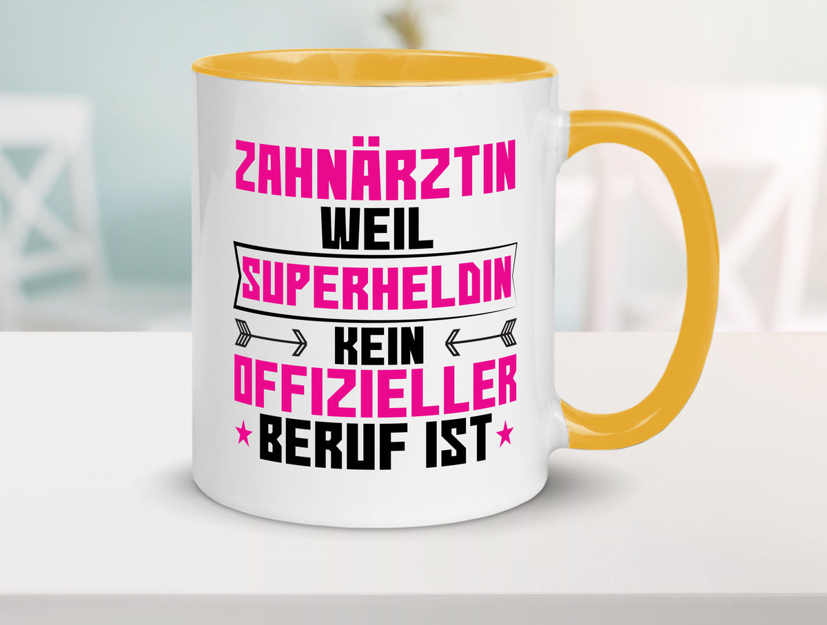 Superheldin Zahnärztin | Zahnmedizin Beruf Geschenkidee Arbeit Kollegen Büro Tasse