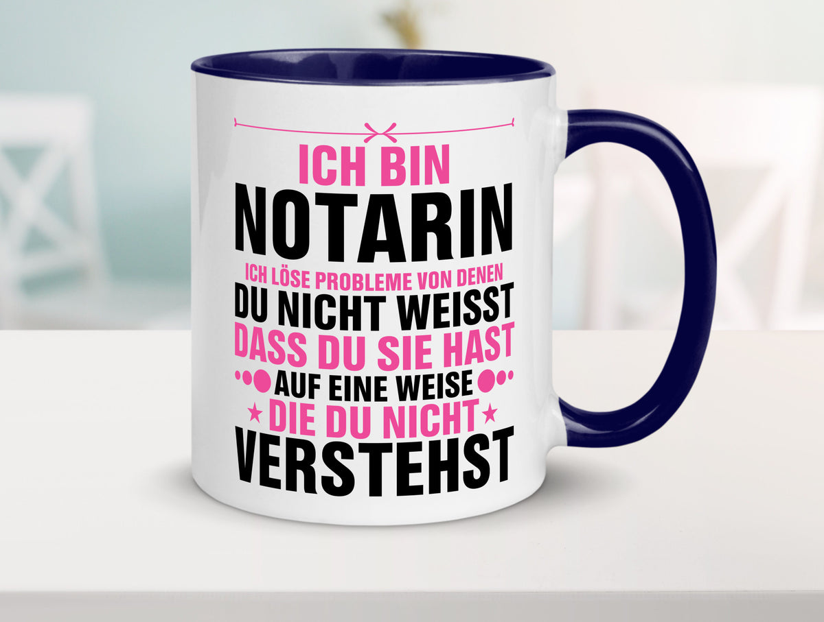 Löse Probleme: Notarin | Juristin v2 lustiger Spruch Geschenk Humor Tasse