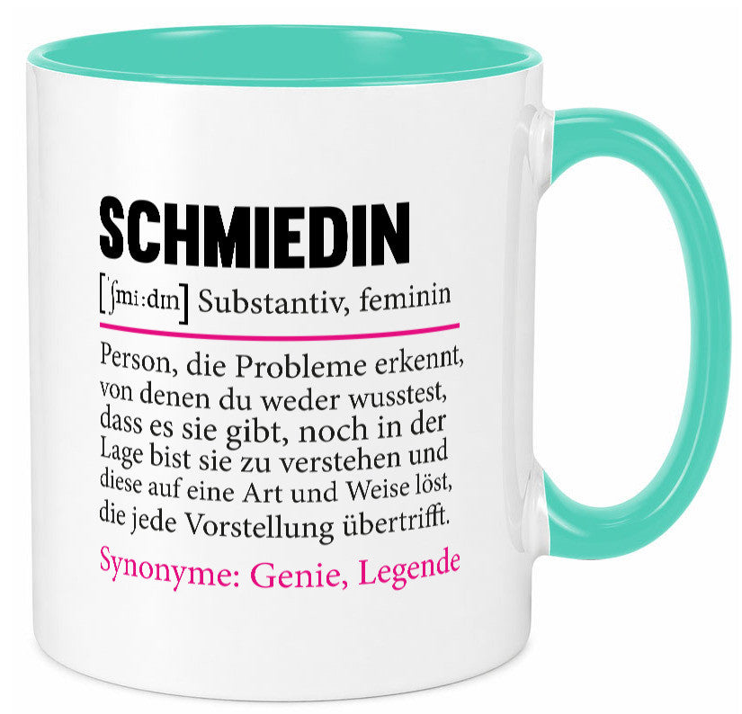 Schmiedin | Schmied Beruf Schmiederei lustig v2 Humor Arbeit Kollegen Büro Tasse