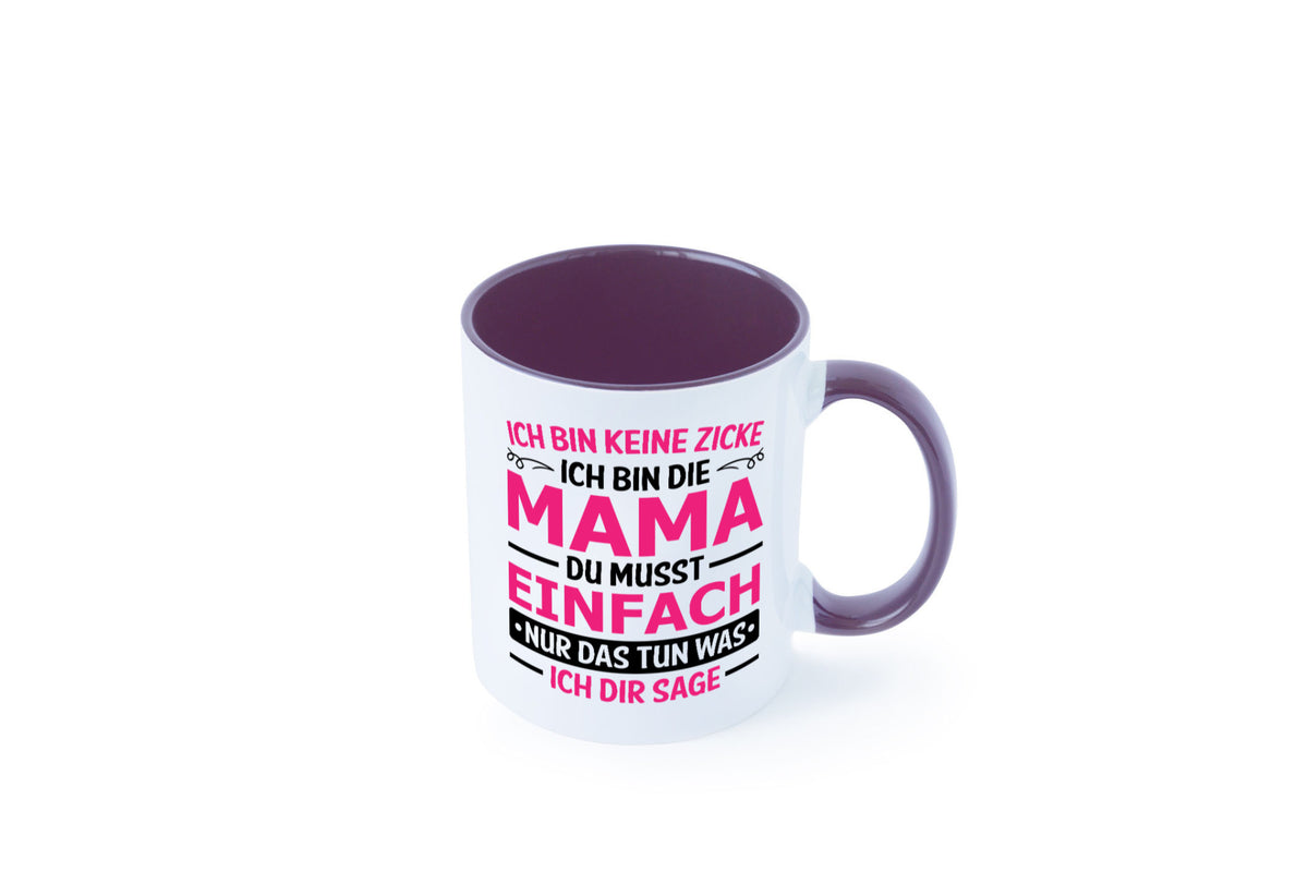 Keine Zicke, Mama | Schleifchen lustiger Spruch Geschenk Familie Geschenkidee Tasse