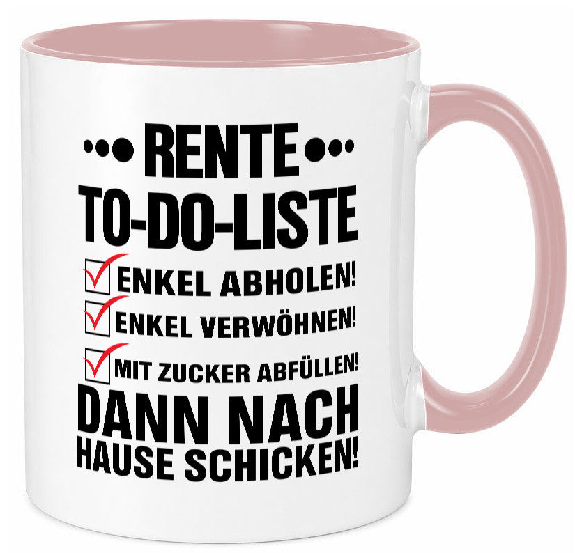 Rente To-Do-Liste | Rentner Tasse Enkel verwöhnen Geschenk Ruhestand Jubiläum