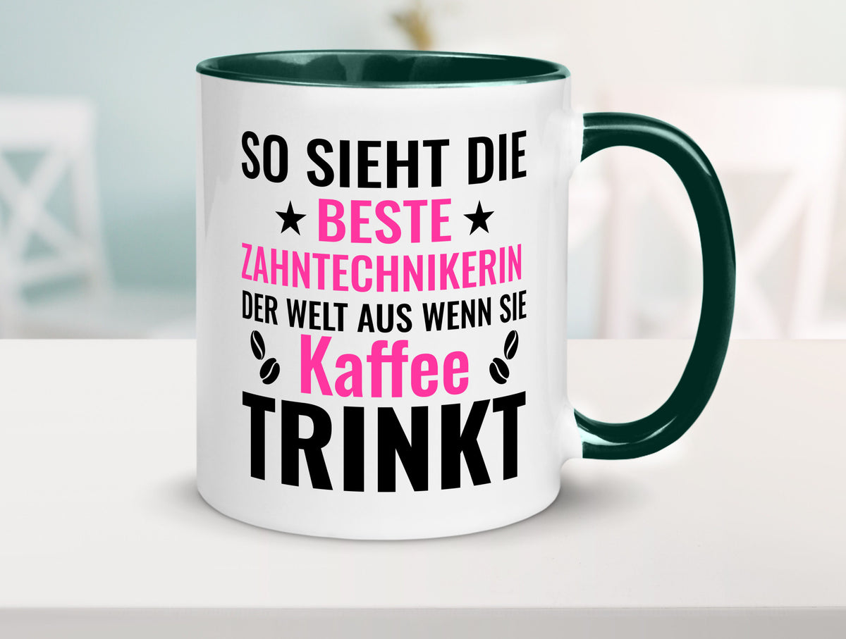 Kaffee trinkt: Zahntechnikerin | Zahnmedizin lustiger Spruch Geschenk Humor Tasse