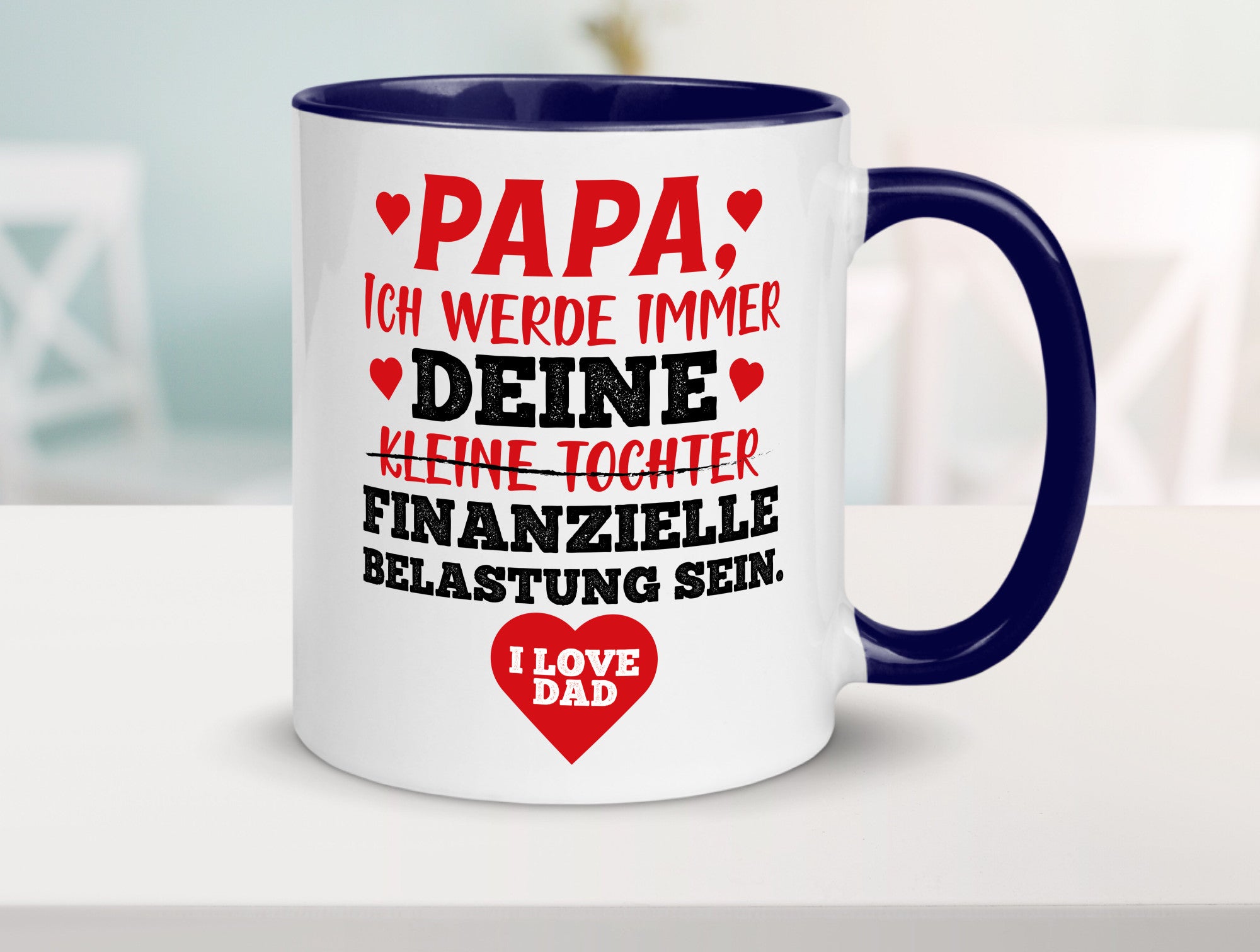 Finanzielle Belastung lustiger Spruch Geschenk Humor Geschenkidee Tasse