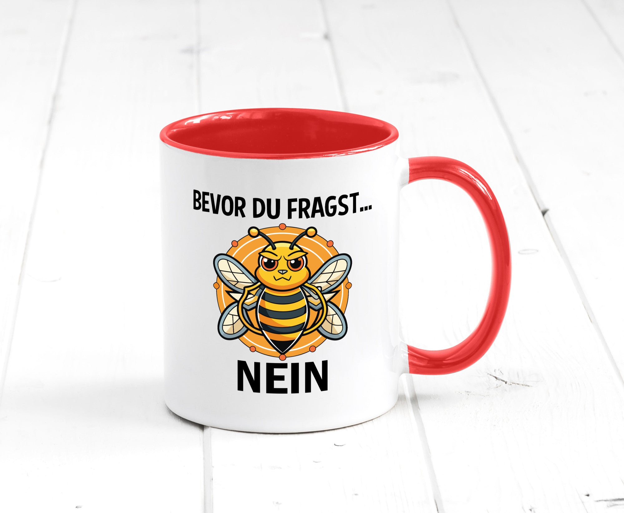 Bevor du fragst... Nein | Hummeln v2 lustig Humor Geschenkidee Geschenk Tasse