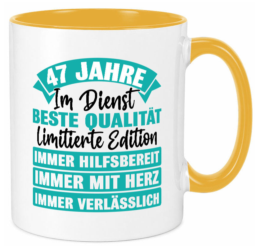 47 Jahre im Dienst | Jubiläum Arbeit Geschenk Kollegen Büro lustiger Spruch Tasse