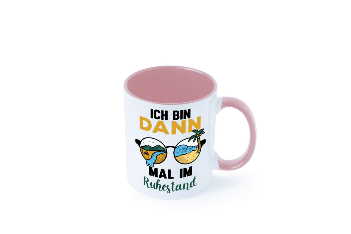 Bin dann mal im Ruhestand | Sonnenbrille Palme Meer lustig Jubiläum Geschenk Tasse