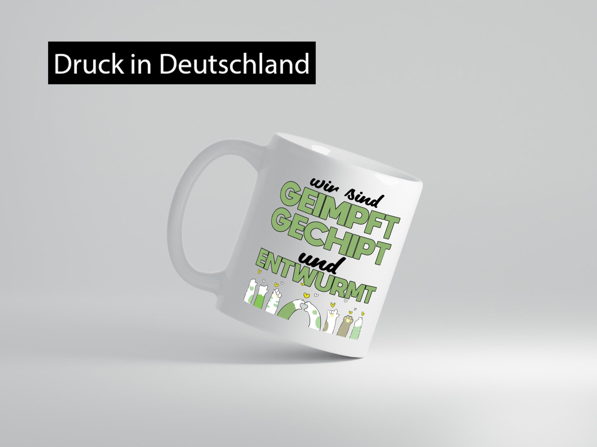 Geimpft, gechipt und entwurmt | Tierbeine Pfoten lustiger Spruch Geschenk